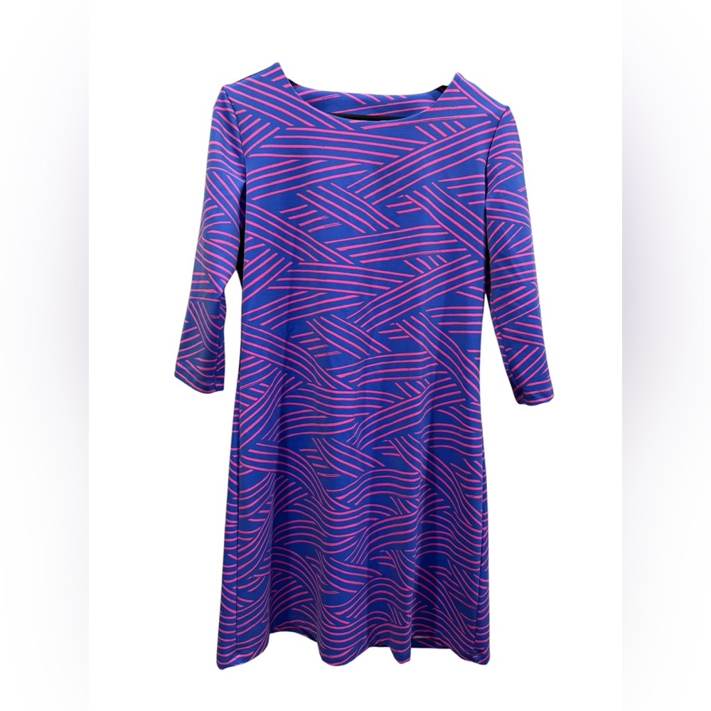 MAHI GOLD Long Sleeve Dress in Blue and Pink
